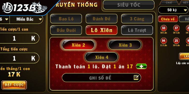 Hình thức chơi lô xiên